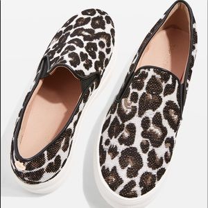 TOPSHOP Tucker Leopard Sneakers